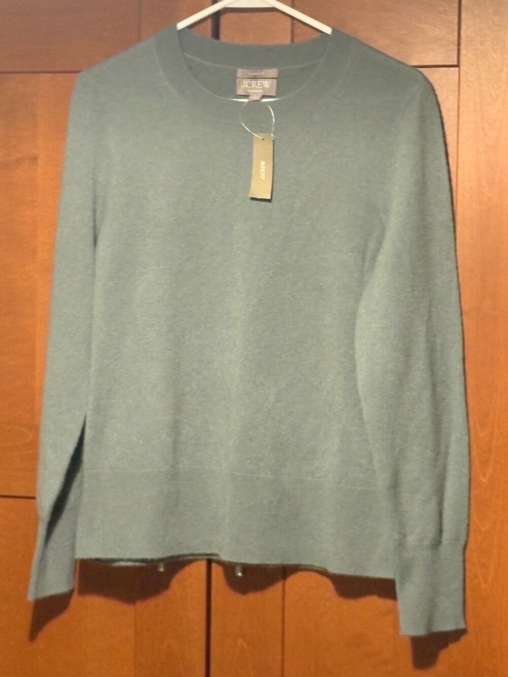 J.Crew Cashmere Classic-Fit Crewneck Sweater Classic, Preppy Sage Green Sz M